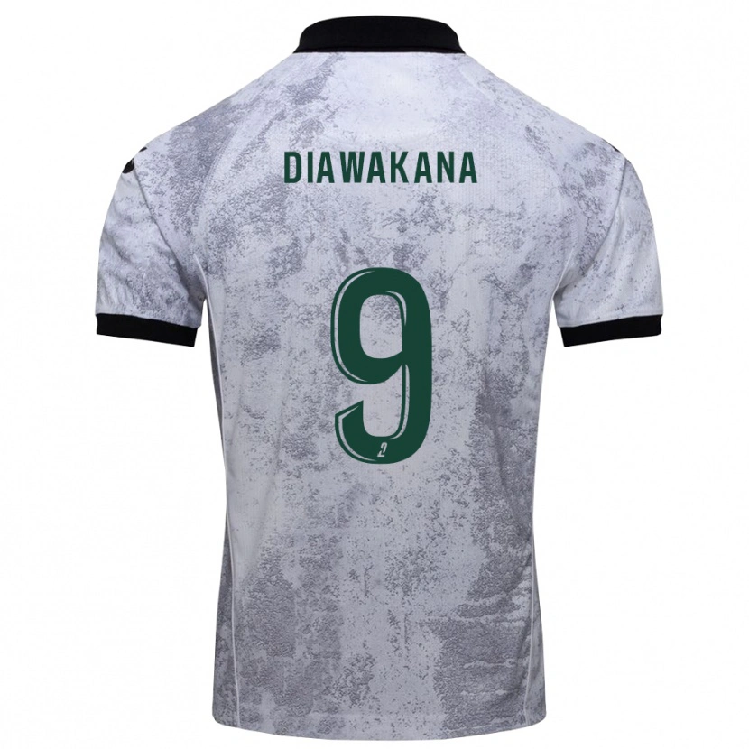 Danxen Kid Malik Diawakana #9 White Black Away Jersey 2025/26 T-Shirt