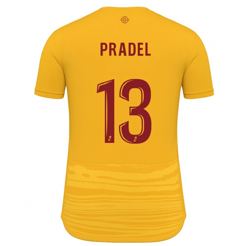 Danxen Kid Thibaut Pradel #13 Orange Burgundy Away Jersey 2025/26 T-Shirt