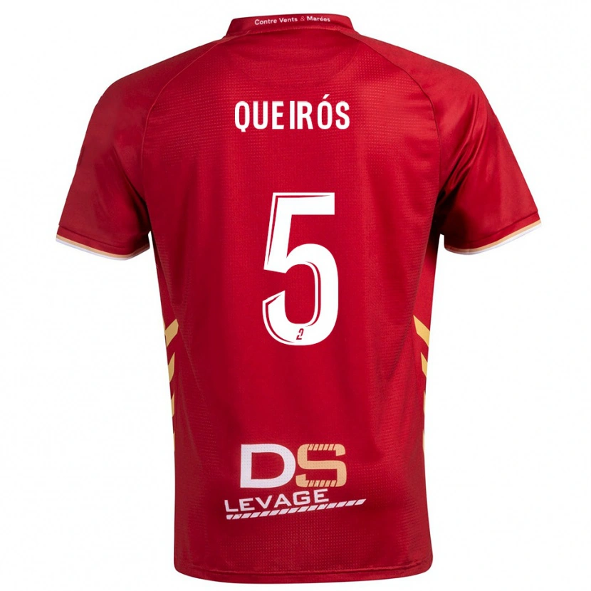 Danxen Kid Diogo Queirós #5 Burgundy Gold Away Jersey 2025/26 T-Shirt