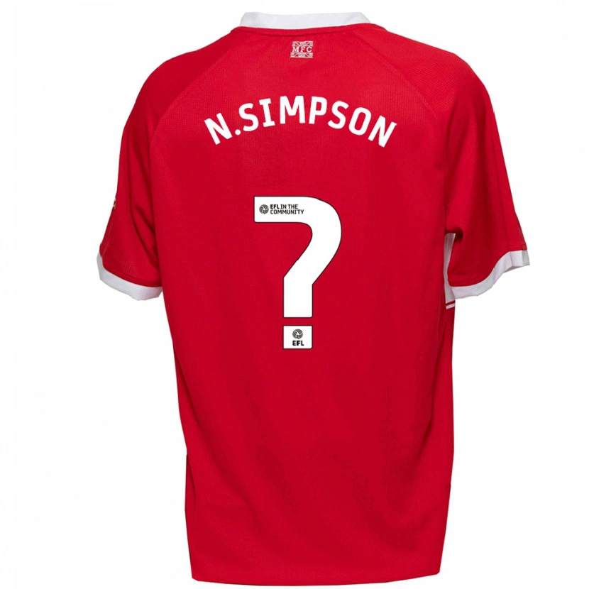 Danxen Men Nathan Simpson #0 Red White Home Jersey 2025/26 T-Shirt