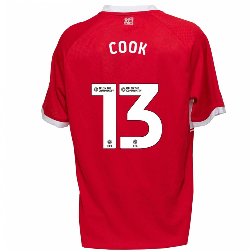 Danxen Men Ruby Cook #13 Red White Home Jersey 2025/26 T-Shirt