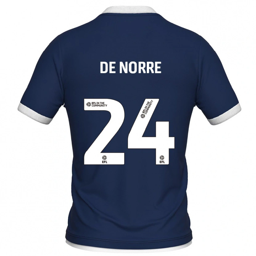 Danxen Men Casper De Norre #24 Navy White Home Jersey 2025/26 T-Shirt