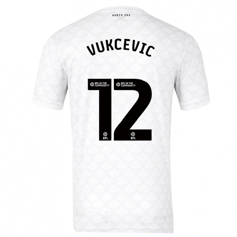 Danxen Men Andrija Vukcevic #12 White Red Home Jersey 2025/26 T-Shirt