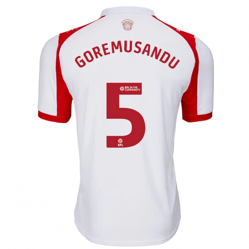 Danxen Men Tino Goremusandu #5 White Red Home Jersey 2025/26 T-Shirt