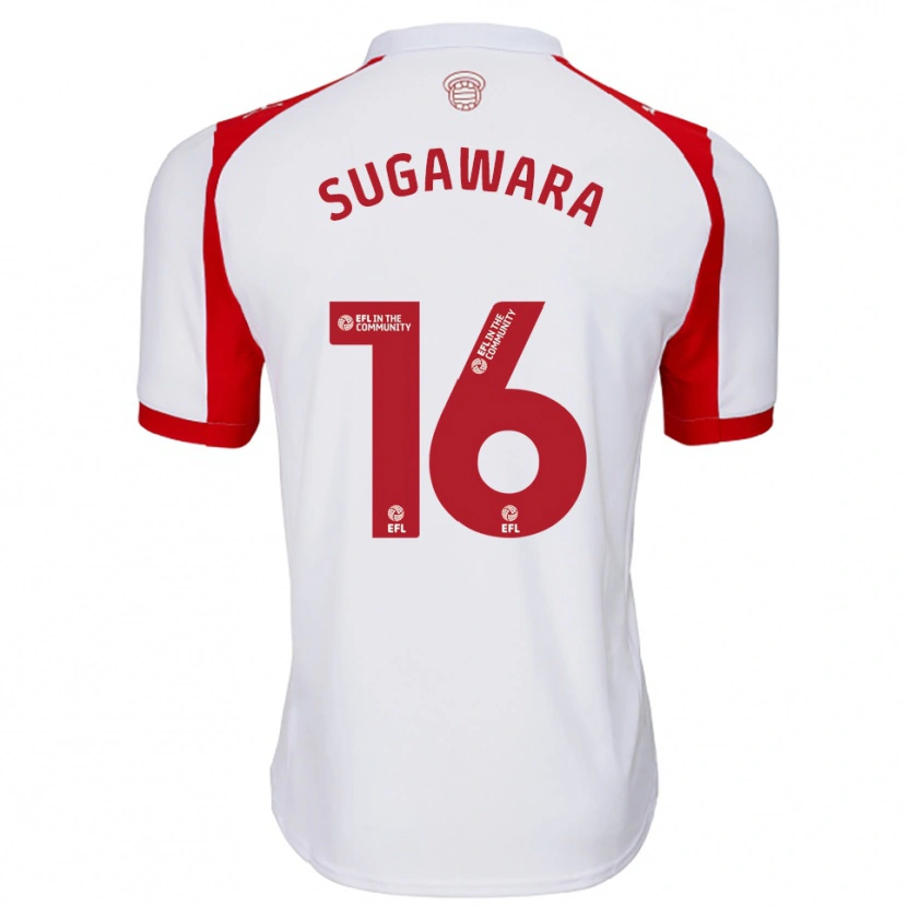 Danxen Men Yukinari Sugawara #16 White Red Home Jersey 2025/26 T-Shirt