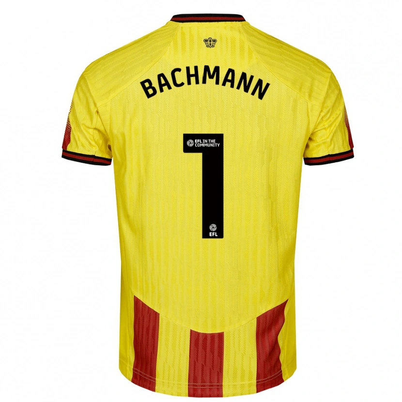 Danxen Men Daniel Bachmann #1 Yellow Red Home Jersey 2025/26 T-Shirt
