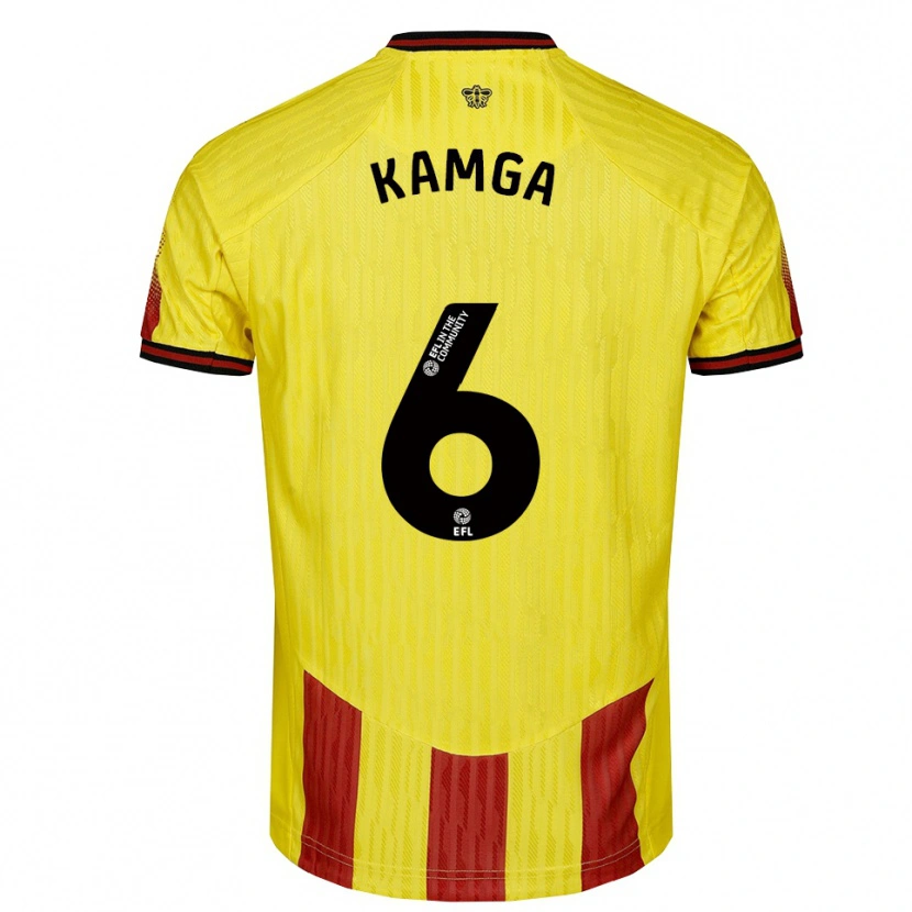 Danxen Men Ian Kamga #6 Yellow Red Home Jersey 2025/26 T-Shirt