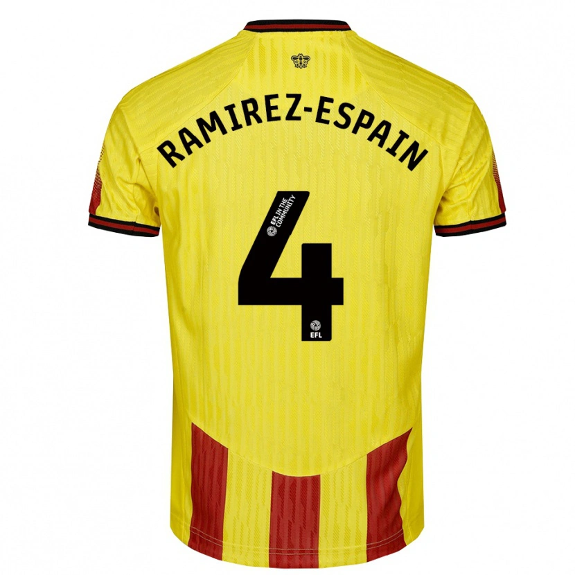 Danxen Men Leo Ramirez-Espain #4 Yellow Red Home Jersey 2025/26 T-Shirt