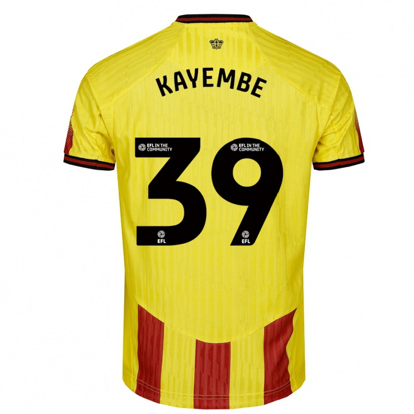 Danxen Men Edo Kayembe #39 Yellow Red Home Jersey 2025/26 T-Shirt