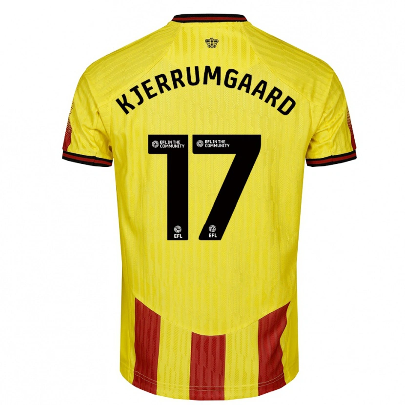 Danxen Men Luca Kjerrumgaard #17 Yellow Red Home Jersey 2025/26 T-Shirt