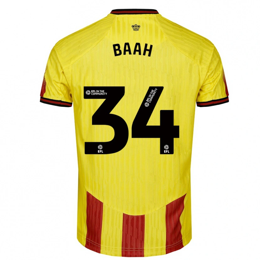 Danxen Men Kwadwo Baah #34 Yellow Red Home Jersey 2025/26 T-Shirt