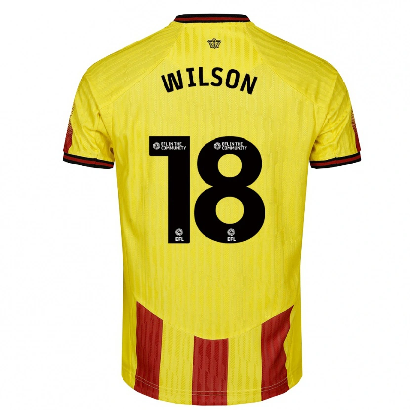Danxen Men Poppy Wilson #18 Yellow Red Home Jersey 2025/26 T-Shirt