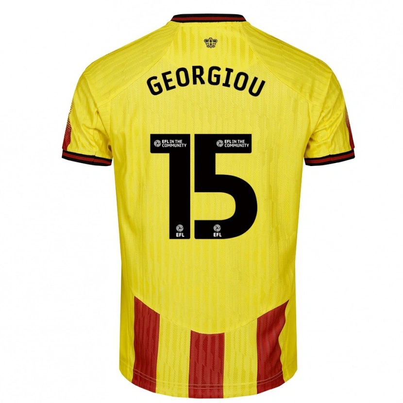 Danxen Men Andria Georgiou #15 Yellow Red Home Jersey 2025/26 T-Shirt