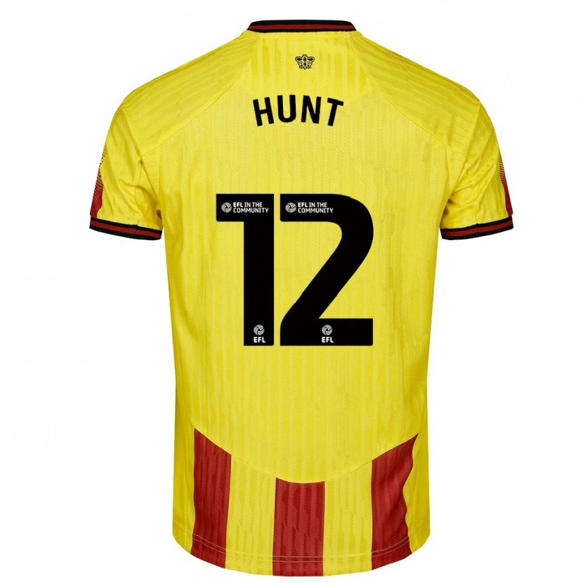 Danxen Men Conrad Hunt #12 Yellow Red Home Jersey 2025/26 T-Shirt
