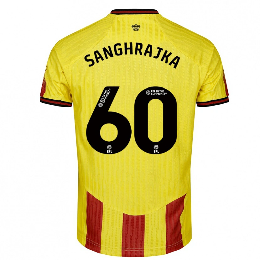 Danxen Men Amar Sanghrajka #60 Yellow Red Home Jersey 2025/26 T-Shirt