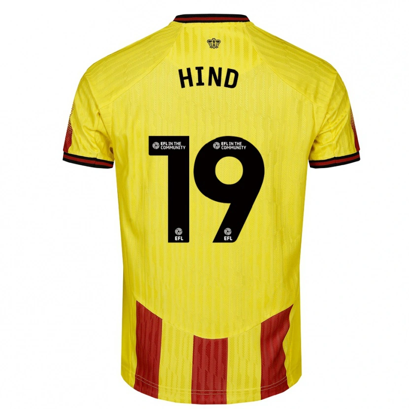 Danxen Men Daisy Hind #19 Yellow Red Home Jersey 2025/26 T-Shirt
