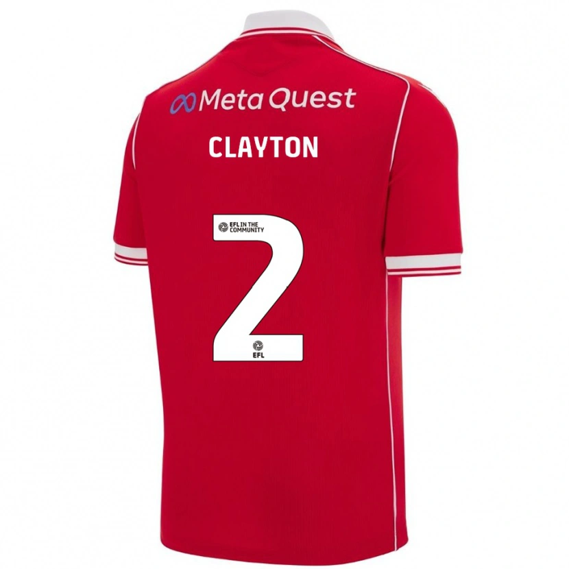 Danxen Men Tommy Clayton #2 Red White Home Jersey 2025/26 T-Shirt