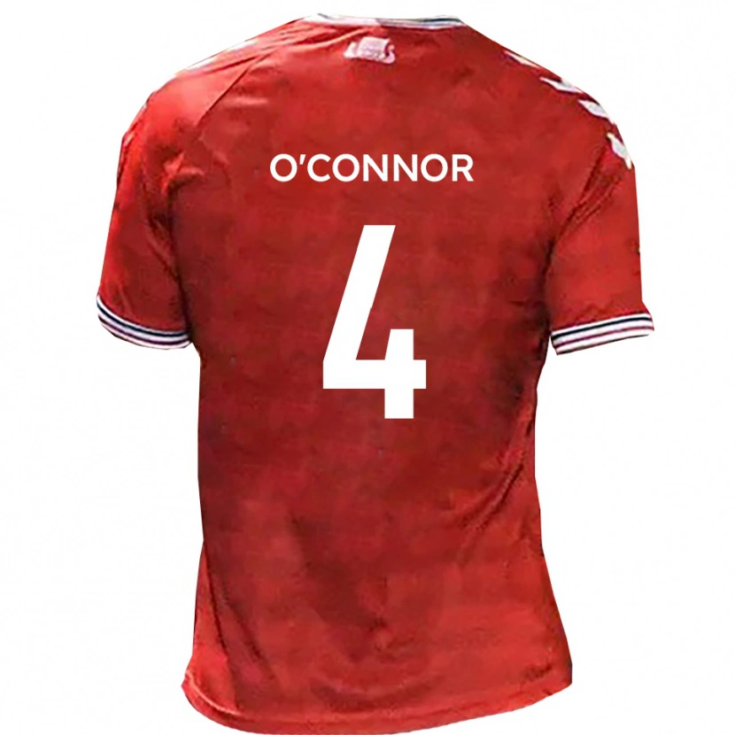 Danxen Men Darragh O'connor #4 Red White Home Jersey 2025/26 T-Shirt