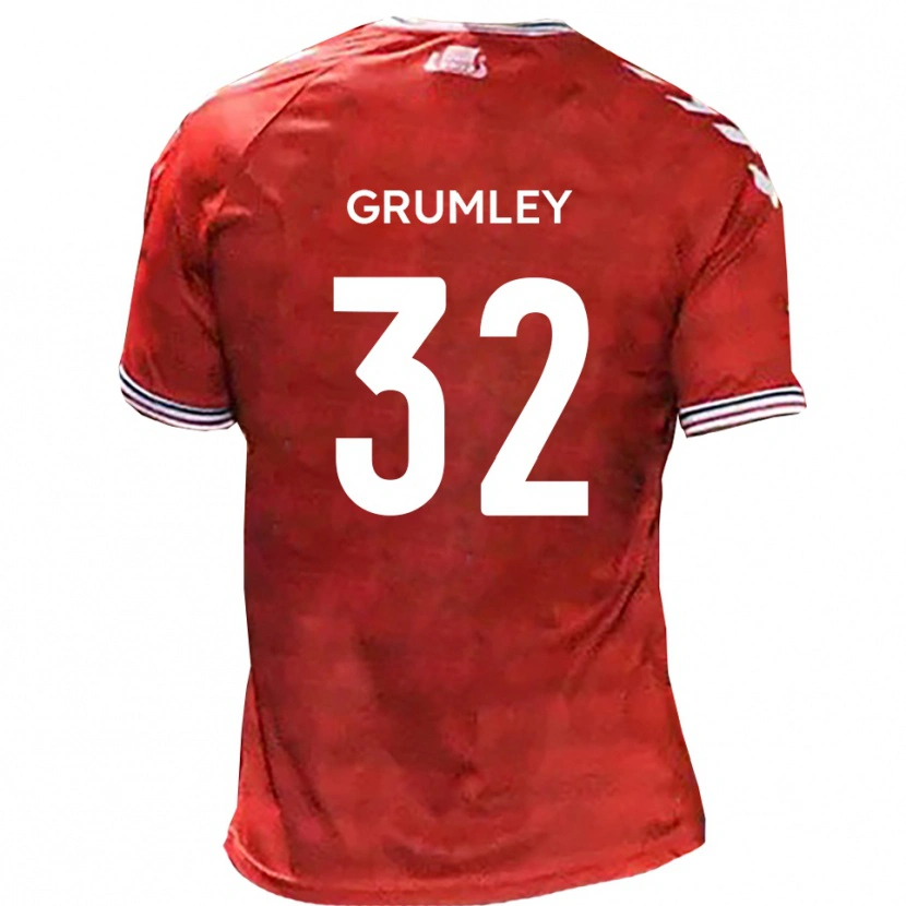 Danxen Men George Grumley #32 Red White Home Jersey 2025/26 T-Shirt