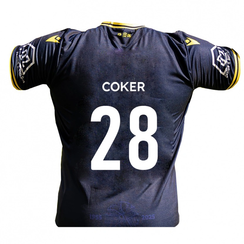 Danxen Men Oliver Coker #28 Navy Yellow Home Jersey 2025/26 T-Shirt
