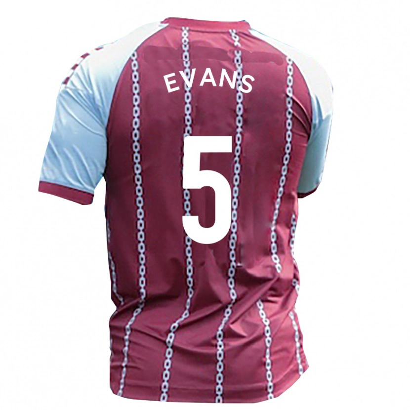 Danxen Men Will Evans #5 Sky Blue Rust Red Home Jersey 2025/26 T-Shirt
