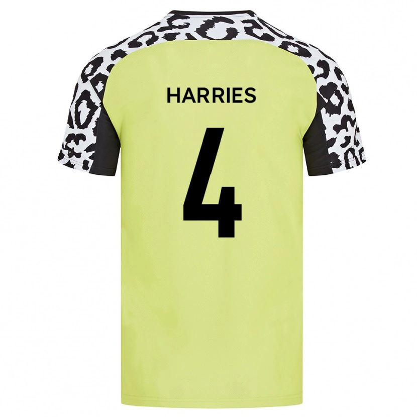 Danxen Men Cian Harries #4 Fluorescent Yellow Home Jersey 2025/26 T-Shirt