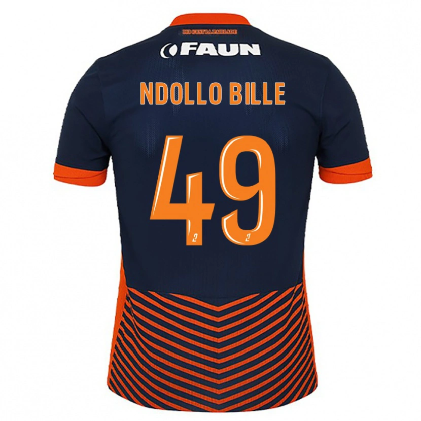Danxen Men Wilfried Ndollo Bille #49 Midnight Blue Orange Home Jersey 2025/26 T-Shirt