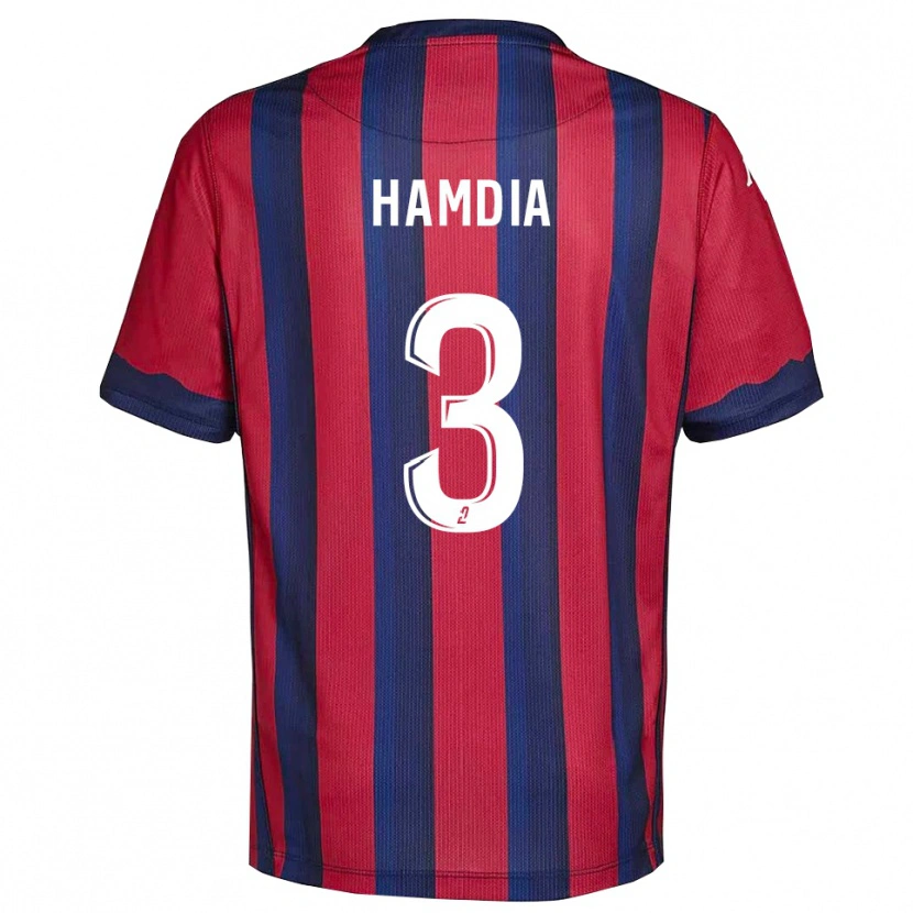 Danxen Men Ilyes Hamdia #3 Burgundy Navy Home Jersey 2025/26 T-Shirt