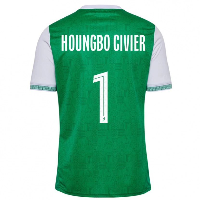 Danxen Men Matéo Houngbo Civier #1 Green White Home Jersey 2025/26 T-Shirt
