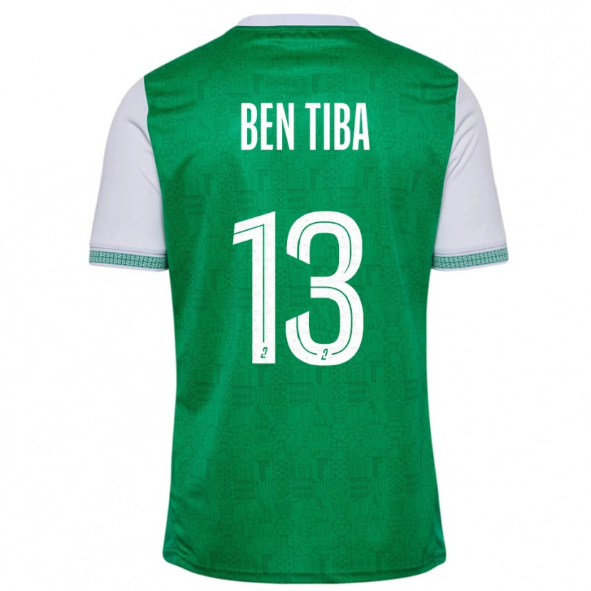 Danxen Men Helmi Ben Tiba #13 Green White Home Jersey 2025/26 T-Shirt