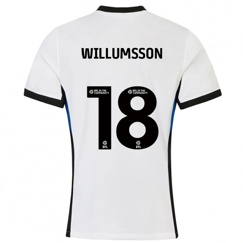 Danxen Men Willum Thór Willumsson #18 White Blue Away Jersey 2025/26 T-Shirt