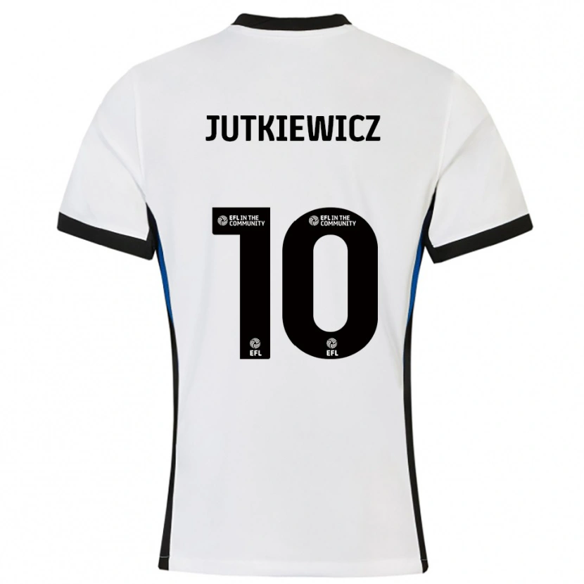 Danxen Men Lukas Jutkiewicz #10 White Blue Away Jersey 2025/26 T-Shirt