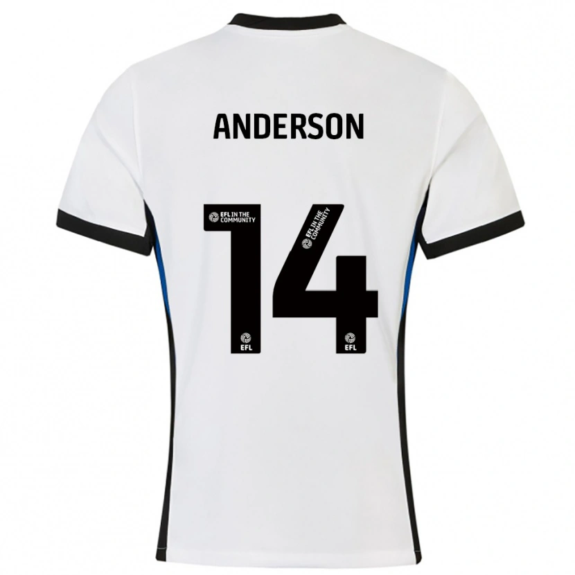 Danxen Men Keshi Anderson #14 White Blue Away Jersey 2025/26 T-Shirt