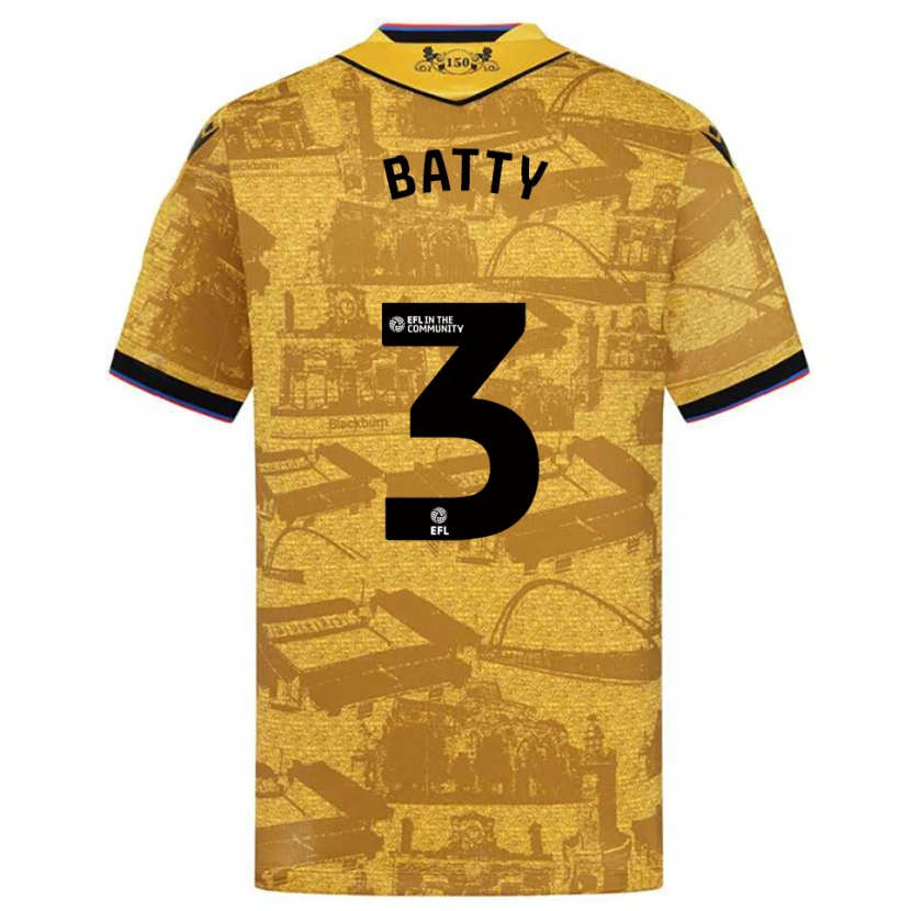 Danxen Men Jake Batty #3 Gold Black Away Jersey 2025/26 T-Shirt