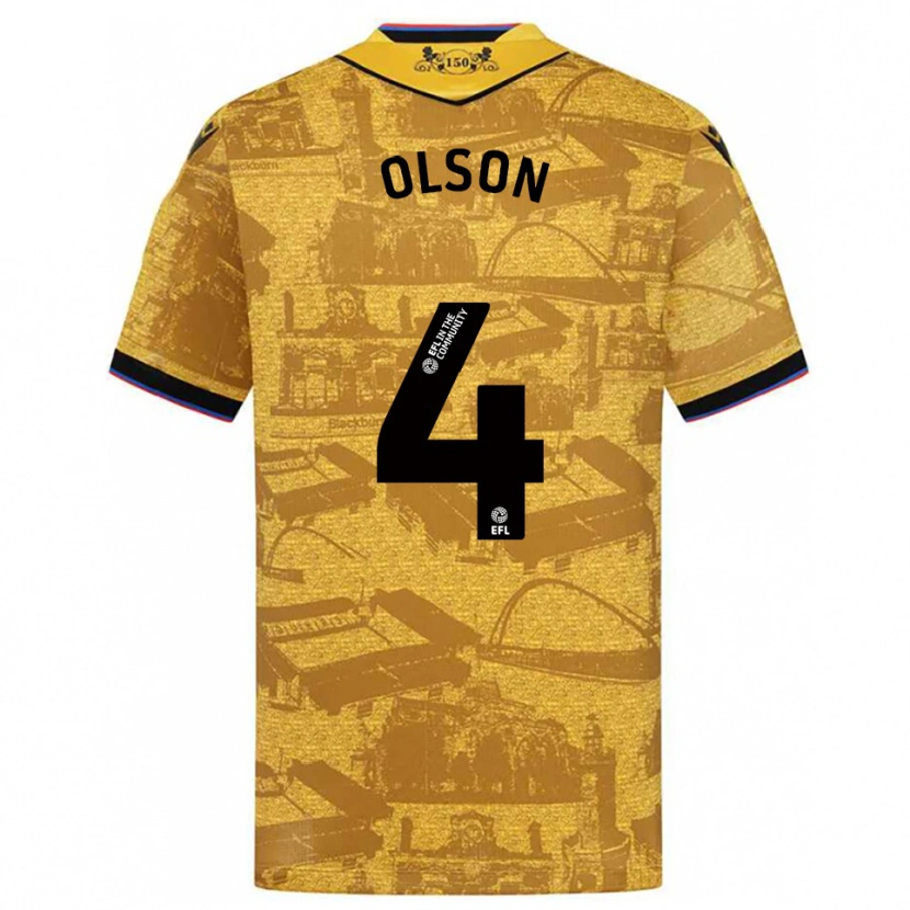 Danxen Men Charlie Olson #4 Gold Black Away Jersey 2025/26 T-Shirt