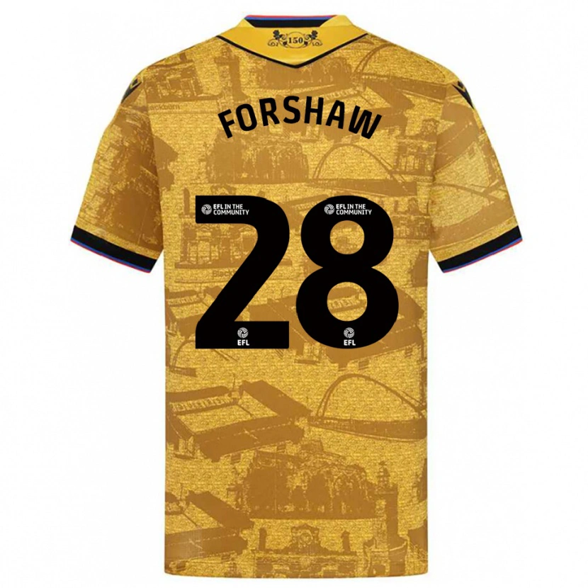 Danxen Men Adam Forshaw #28 Gold Black Away Jersey 2025/26 T-Shirt