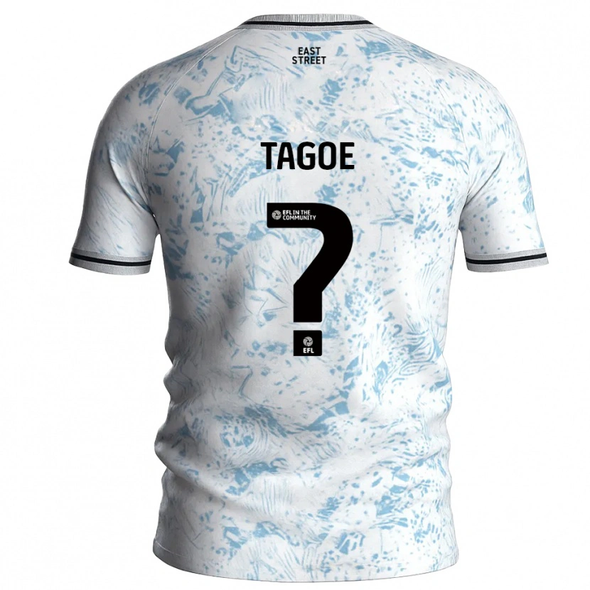 Danxen Men Bradley Tagoe #0 White Sky Blue Away Jersey 2025/26 T-Shirt