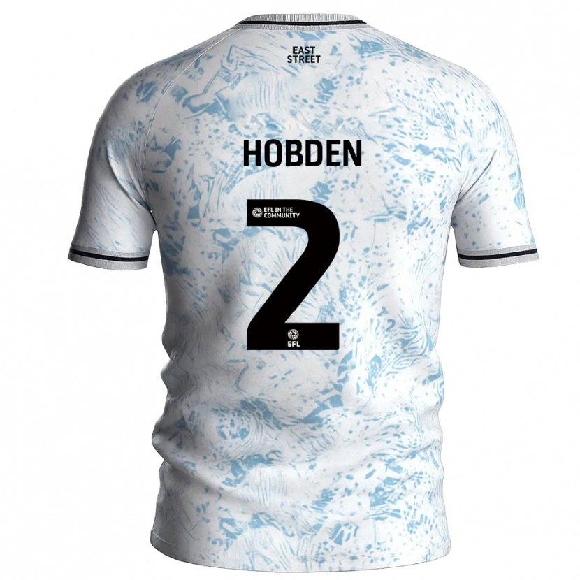 Danxen Men Ollie Hobden #2 White Sky Blue Away Jersey 2025/26 T-Shirt