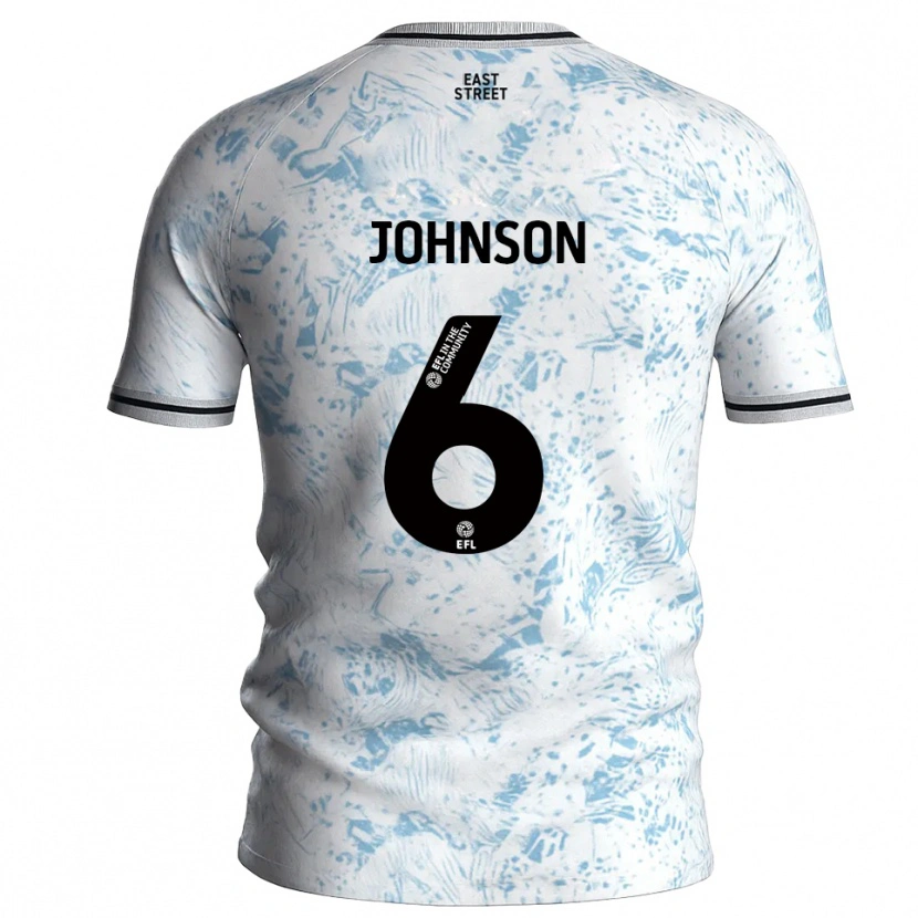 Danxen Men Melissa Johnson #6 White Sky Blue Away Jersey 2025/26 T-Shirt