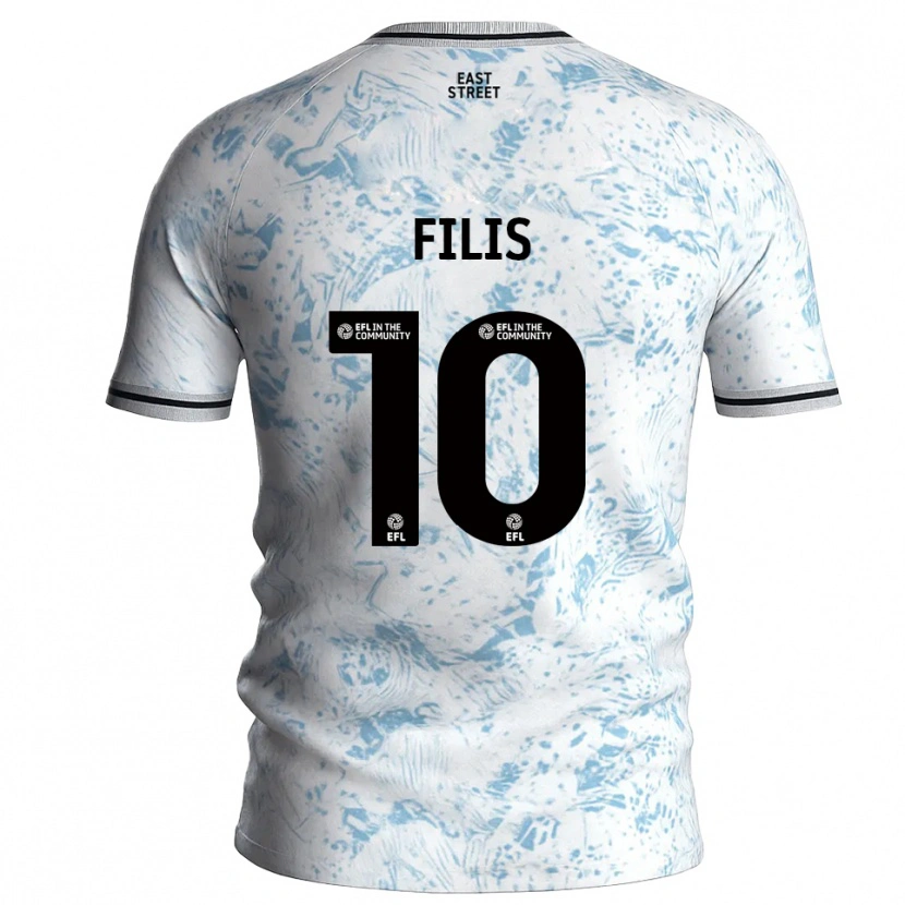 Danxen Men Melisa Filis #10 White Sky Blue Away Jersey 2025/26 T-Shirt