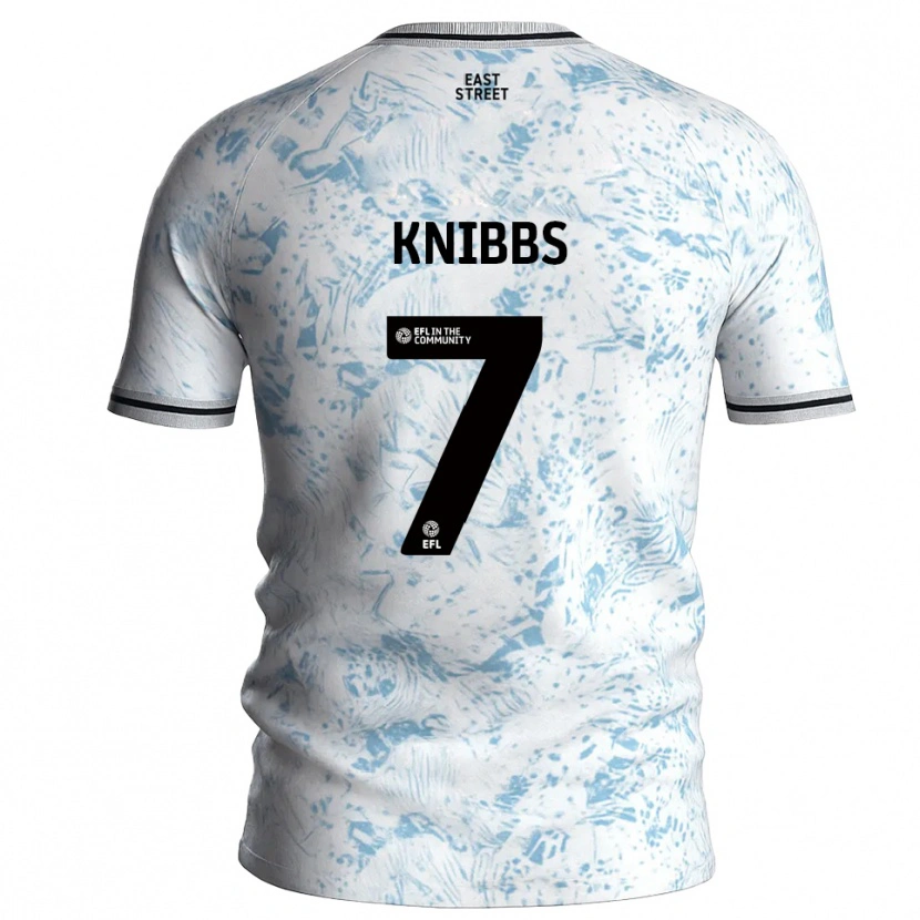 Danxen Men Harvey Knibbs #7 White Sky Blue Away Jersey 2025/26 T-Shirt