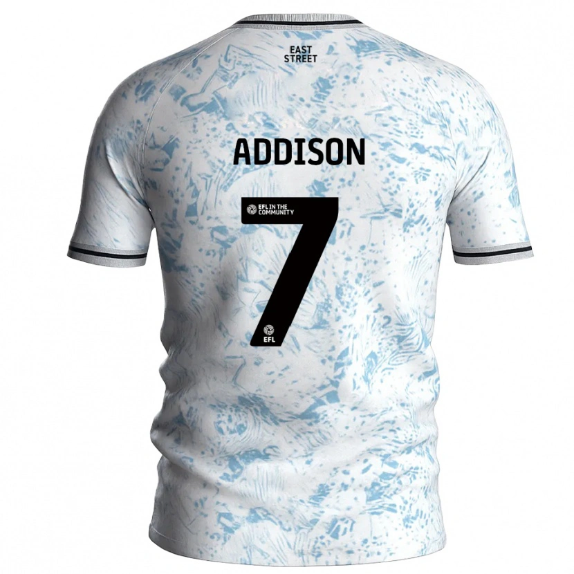 Danxen Men Angela Addison #7 White Sky Blue Away Jersey 2025/26 T-Shirt