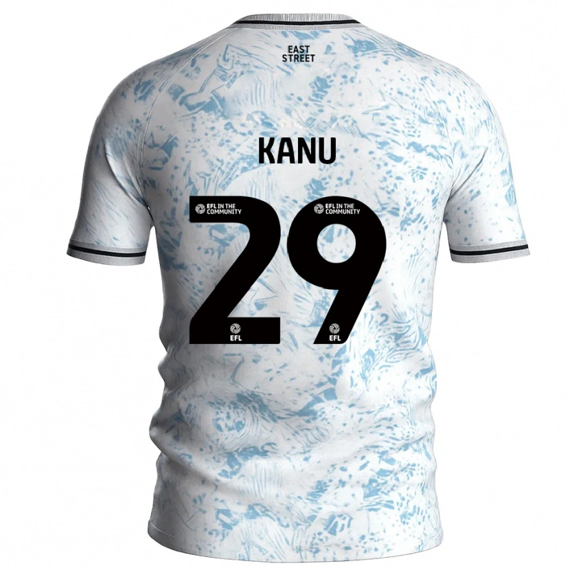 Danxen Men Daniel Kanu #29 White Sky Blue Away Jersey 2025/26 T-Shirt