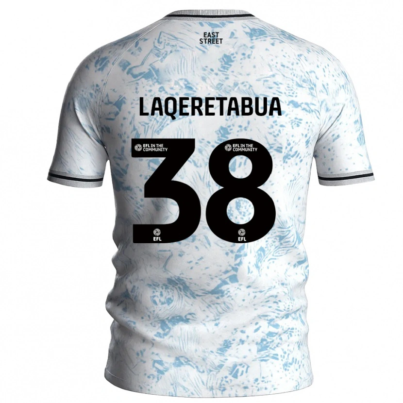 Danxen Men Josh Laqeretabua #38 White Sky Blue Away Jersey 2025/26 T-Shirt