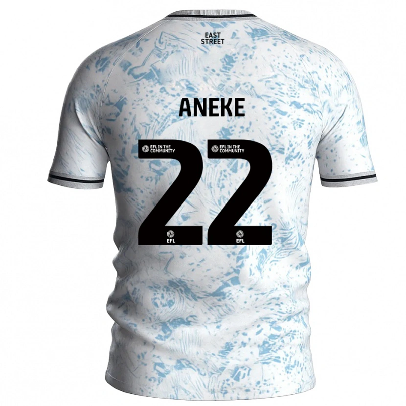 Danxen Men Chuks Aneke #22 White Sky Blue Away Jersey 2025/26 T-Shirt