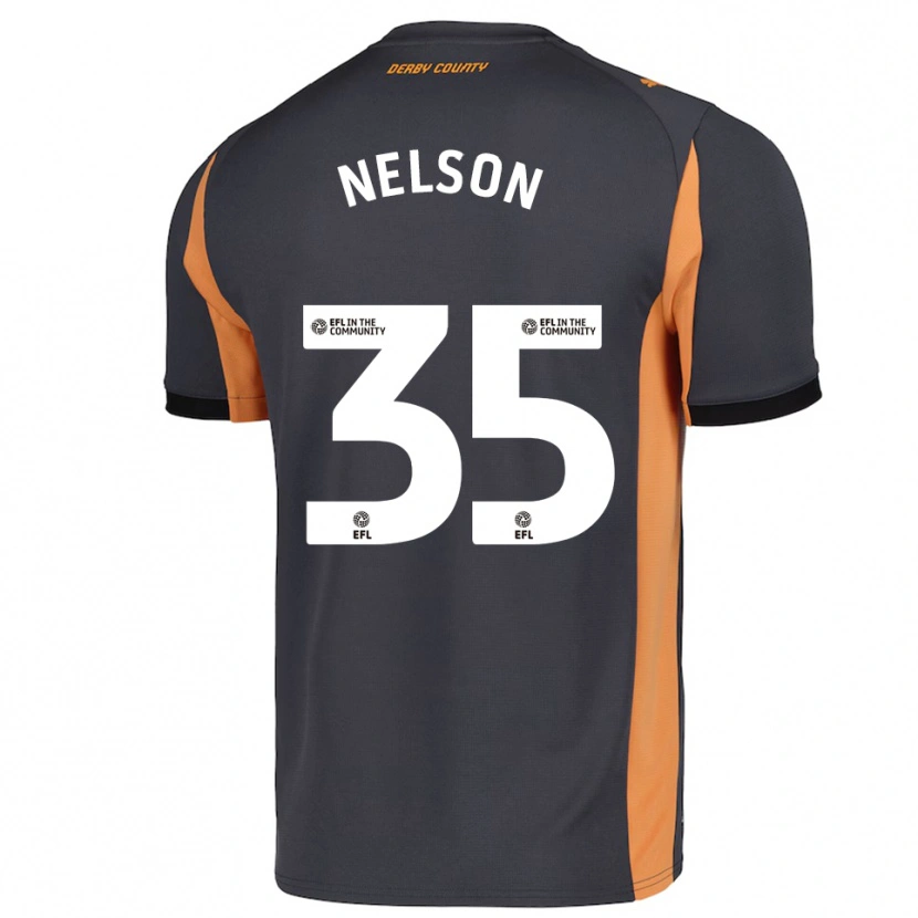 Danxen Men Curtis Nelson #35 Gray Orange Black Away Jersey 2025/26 T-Shirt