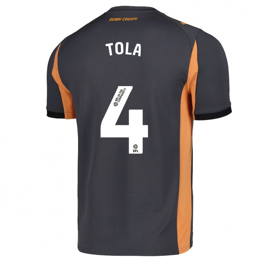 Danxen Men Marsel Tola #4 Gray Orange Black Away Jersey 2025/26 T-Shirt
