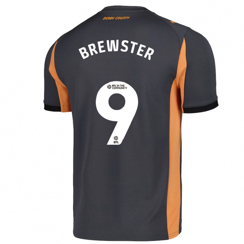 Danxen Men Rhian Brewster #9 Gray Orange Black Away Jersey 2025/26 T-Shirt