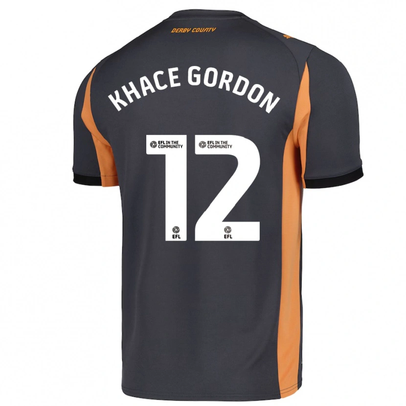 Danxen Men Khace Gordon #12 Gray Orange Black Away Jersey 2025/26 T-Shirt