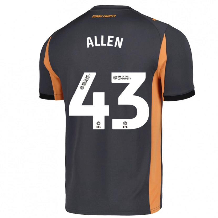 Danxen Men Cruz Allen #43 Gray Orange Black Away Jersey 2025/26 T-Shirt